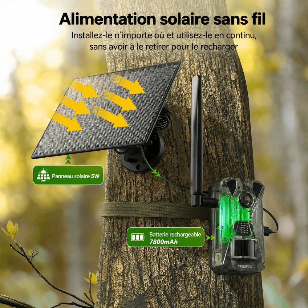 Solar Wildkamera 4G LTE – Detailansicht von Objektiv und Infrarot-LEDs