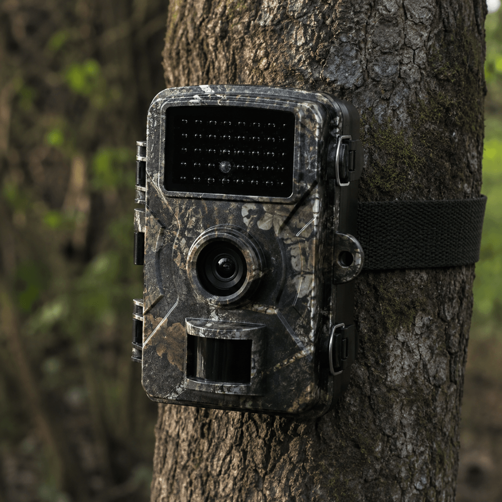 Infrarot Wildkamera Full HD – Frontansicht im Tarndesign
