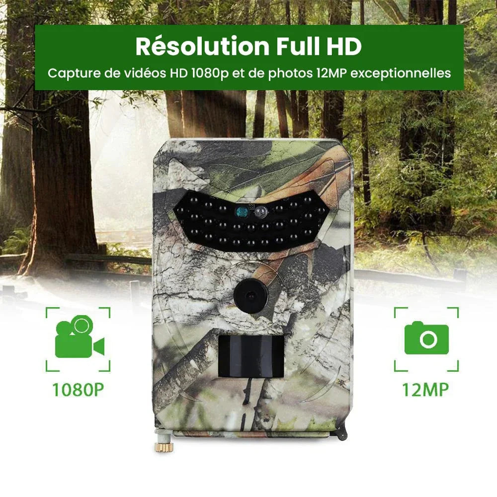 Wildkamera 12 MP – Rückseite mit Batteriefach und Speicherkartenslot